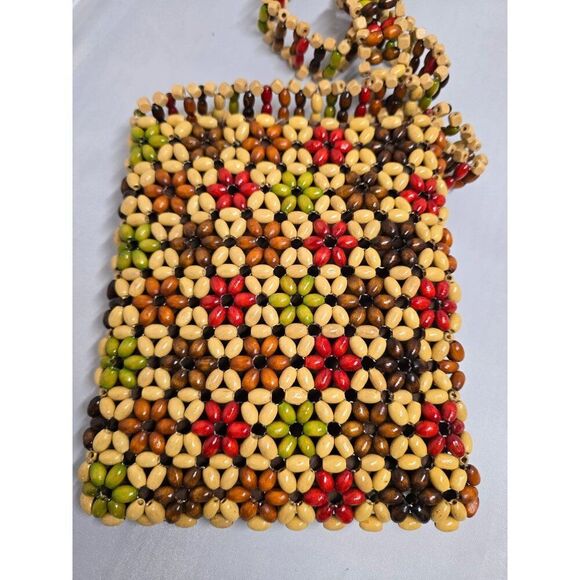 Handcrafted Multicolor Beaded Purse crossbody boho unique beachcore nautical - Picture 4 of 8